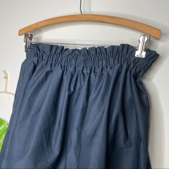 🌼5/$25🌼 ZARA Full Black A Line Skirt Womens Medium Gathered Waist - Picture 6 of 10